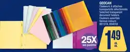 Jean Coutu GEOCAN Selected transparent document holders offer