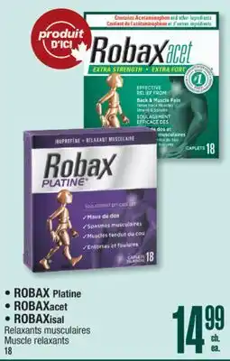 Jean Coutu ROBAX Platine, ROBAXacet, ROBAXisal Muscle relaxants offer