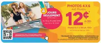 Jean Coutu PHOTOS 4 X 6 offer