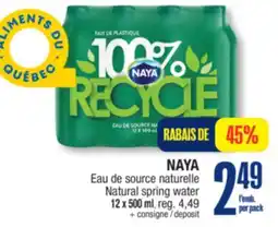 Jean Coutu NAYA Natural spring water offer