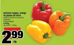Super C POIVRONS ROUGES, ORANGE OU JAUNES DE SERRE offer