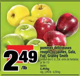 Super C pommes délicieuses rouges ou jaunes, Gala, Fuji, Granny Smith offer