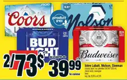 Super C BIÈRE LABATT, MOLSON, SLEEMAN offer