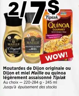 Val-Mont Moutardes de Dijon originale ou Dijon et miel Maille ou quinoa légèrement assaisonné Tipiak offer