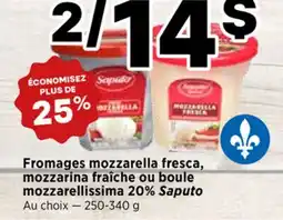 Val-Mont Fromages mozzarella fresca, mozzarina fraîche ou boule mozzarellissima 20% Saputo offer