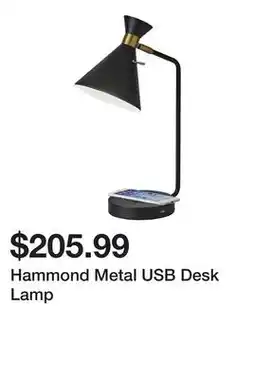 Wayfair Hammond Metal USB Desk Lamp offer