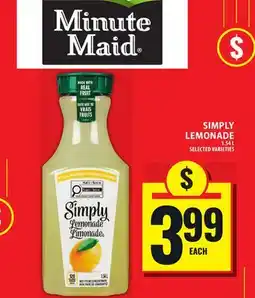 Food Basics MINUTE MAID SIMPLY LEMONADE offer