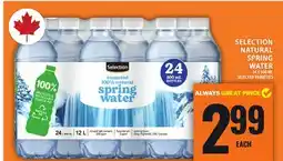 Food Basics SELECTION NATURAL SPRING WATER offer