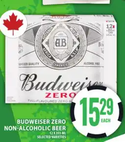 Food Basics BUDWEISER ZERO NON-ALCOHOLIC BEER offer