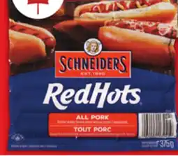 Food Basics SCHNEIDERS RED HOTS OR MAPLE LEAF TOP DOGS WIENERS offer
