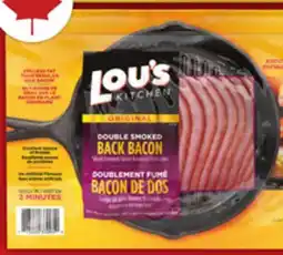 Food Basics LOU'S KITCHEN DOUBLE SMOKED OR PEAMEAL SLICED BACON offer