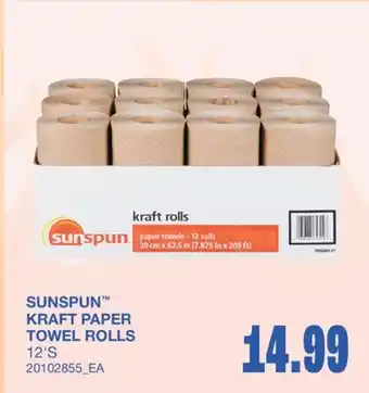 Wholesale Club KRAFT PAPER TOWEL ROLLS, 12'S offer