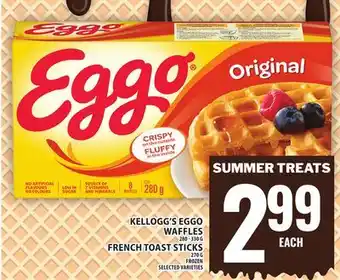 Food Basics KELLOGG'S EGGO WAFFLES OR FRENCH TOAST STICKS offer