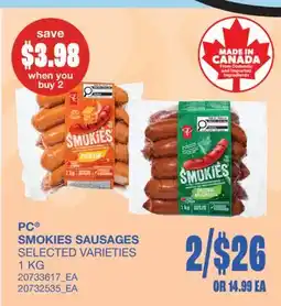 Wholesale Club SMOKIES SAUSAGES offer