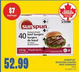 Wholesale Club BEARPAW-SHAPED BEEF BURGERS, 40'S offer