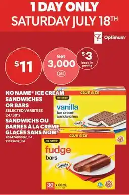 Valu-mart SANDWICHS OU BARRES À LA CRÈME GLACÉE SANS NOM , 24/30'S offer