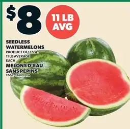 Valu-mart MELONS D'EAU SANS PÉPINS, 11 LB AVERAGE offer