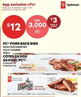 Valu-mart CÔTES DE DOS DE PORC PC offer