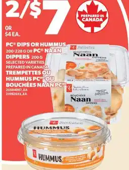 Valu-mart TREMPETTES OU HUMMUS PC, 200-228 G OU BOUCHÉES NAAN PC, 200 G offer