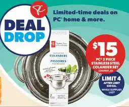 Valu-mart PC 2 PIECE STAINLESS STEEL COLANDER SET offer