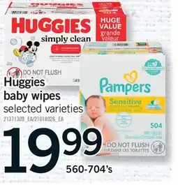 Fortinos HUGGIES BABY WIPES, 560-704'S offer