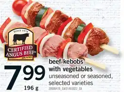 Fortinos BEEF KEBOBS WITH VEGETABLES offer