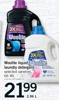 Fortinos WOOLITE LIQUID LAUNDRY DETERGENT, 66 WL offer