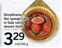 Fortinos DIMPFLMEIER FLAN SPONGE CAKE OR GALA VANILLA DESSERT SHELLS, 141/150 G offer