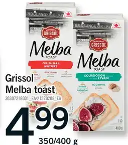 Fortinos GRISSOL MELBA TOAST, 350/400 G offer