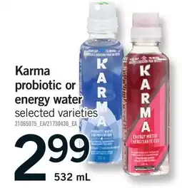 Fortinos KARMA PROBIOTIC OR ENERGY WATER offer