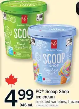 Fortinos PC SCOOP SHOP ICE CREAM offer