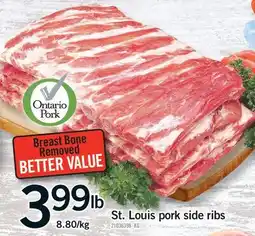 Fortinos ST. LOUIS PORK SIDE RIBS offer