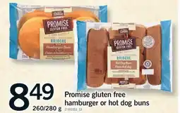 Fortinos PROMISE GLUTEN FREE HAMBURGER OR HOT DOG BUNS, 260/280 G offer