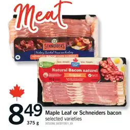 Fortinos MAPLE LEAF OR SCHNEIDERS BACON offer
