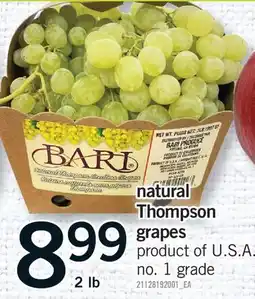 Fortinos NATURAL THOMPSON GRAPES, 2 LB offer