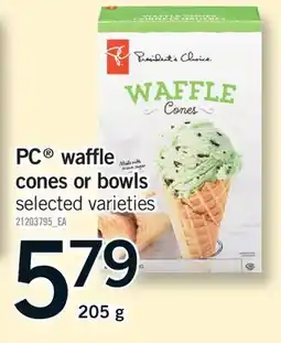 Fortinos PC WAFFLE CONES OR BOWLS offer