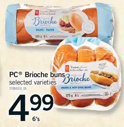 Fortinos PC BRIOCHE BUNS, 6's offer