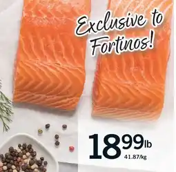 Fortinos PREMIUM SALMON RAISED OFF THE COAST OF SCOTLAND, IMPORTED FRESH offer