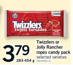 Fortinos TWIZZLERS OR JOLLY RANCHER ROPES CANDY PACK offer