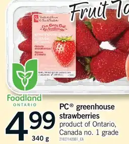 Fortinos PC GREENHOUSE STRAWBERRIES offer