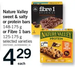 Fortinos NATURE VALLEY SWEET & SALTY OR PROTEIN BARS, 148-175 G OR FIBRE 1 BARS, 125-175 G offer