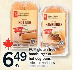 Fortinos PC GLUTEN FREE HAMBURGER OR HOT DOG BUNS, 4'S offer