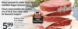 Fortinos FORTINOS FRESH 6 OZ. BURGERS, 1/2 lb each offer