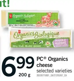 Fortinos PC ORGANICS CHEESE offer