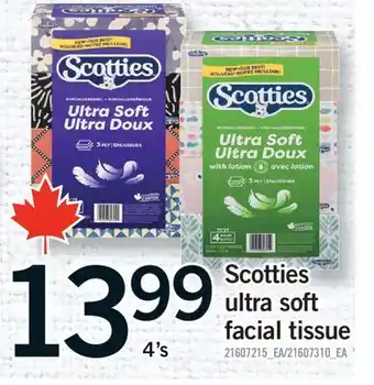 Fortinos SCOTTIES ULTRA SOFT FACIAL TISSUE, 4'S offer