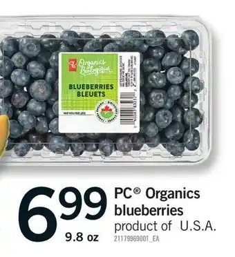 Fortinos PC ORGANICS BLUEBERRIES, 9.8 OZ offer