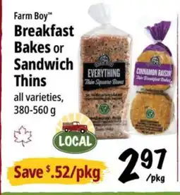 Farm Boy Farm Boy Breakfast Bakes or Sandwich Thins offer