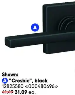 RONA Schlage Crosbie, black passage door handles offer