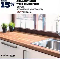 RONA LEADVISION wood countertops 6' offer