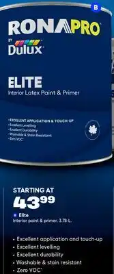 RONA RONA Elite Interior paint & primer offer